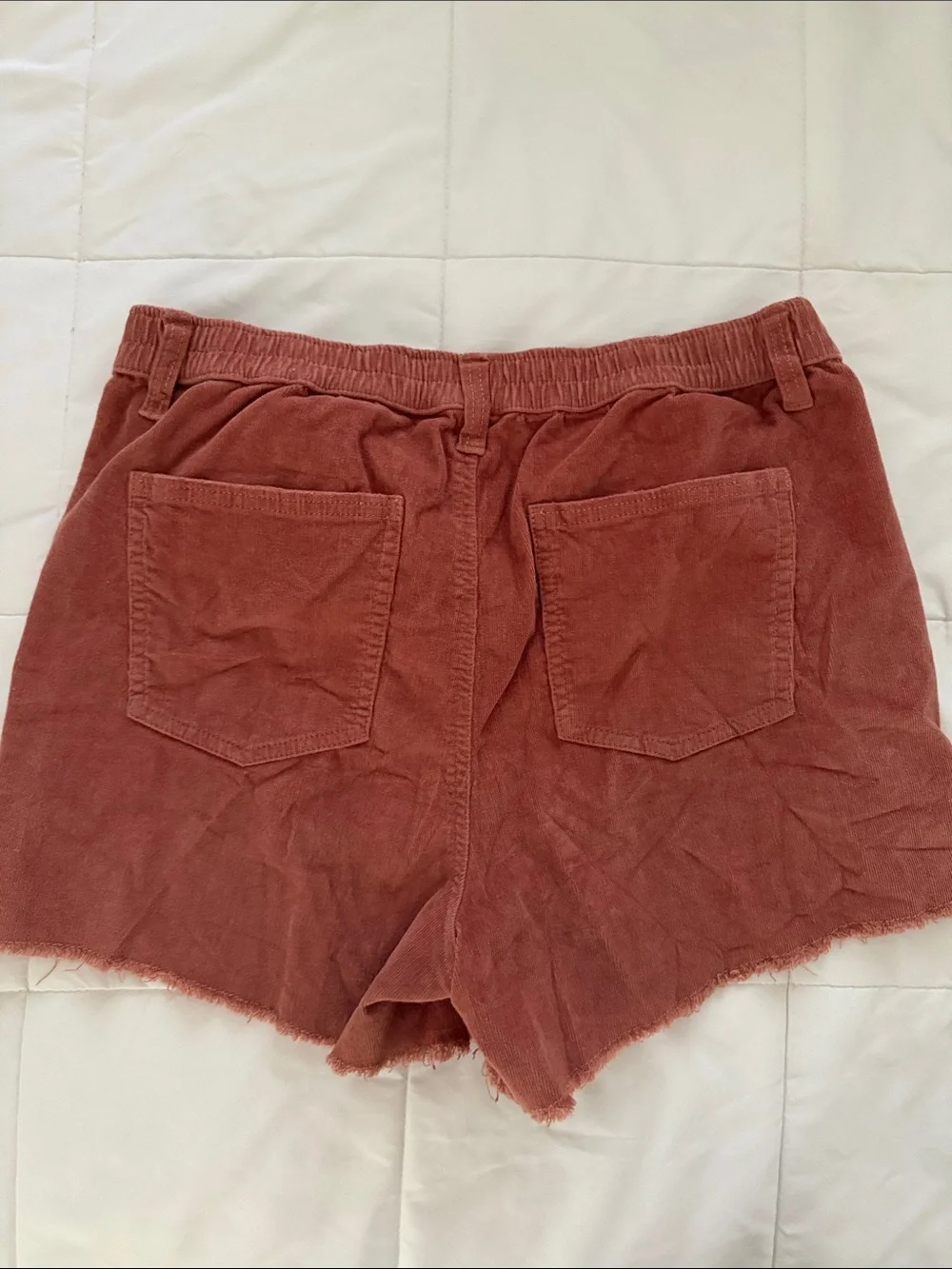 aerie Rust-Colored Cropped Corduroy Jean Shorts